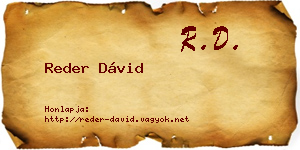 Reder Dávid névjegykártya